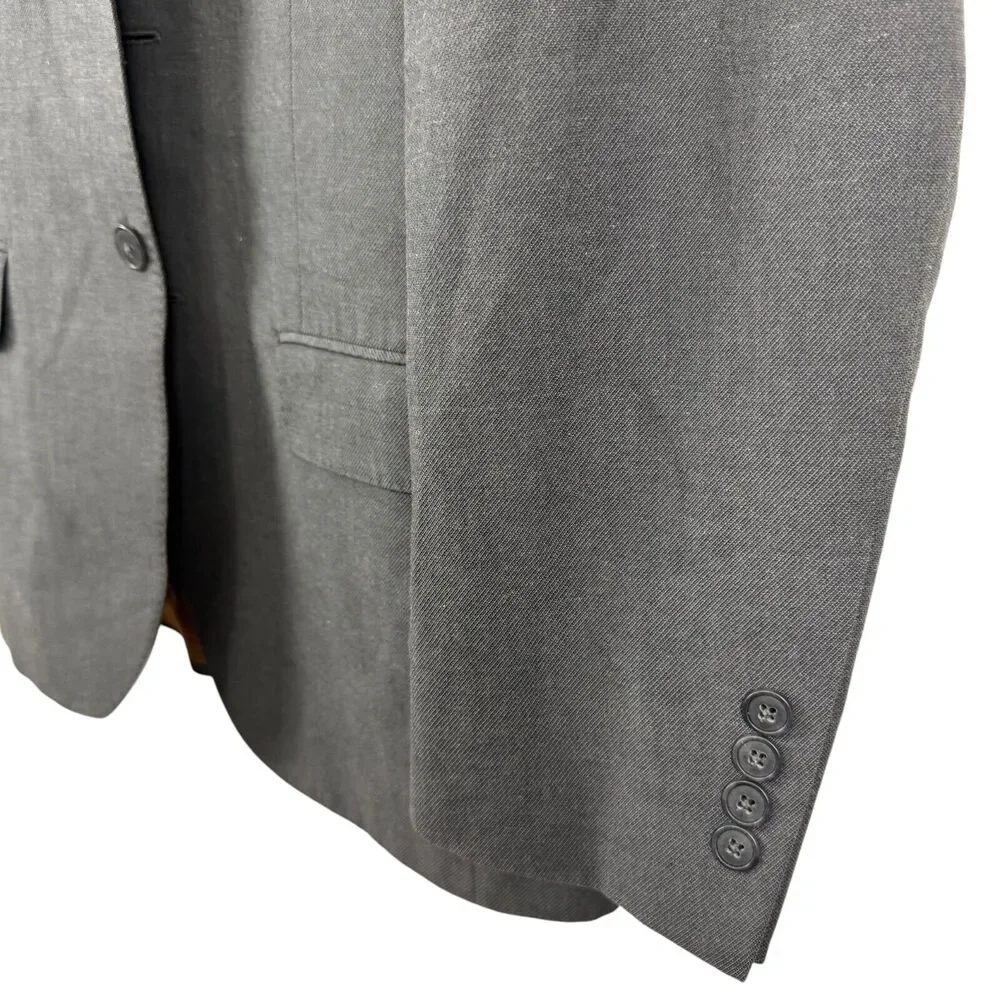 Joseph Jos A Bank Mens Slim Fit Gray Twill Cotton & Wool Suit Jacket Blazer 38 R